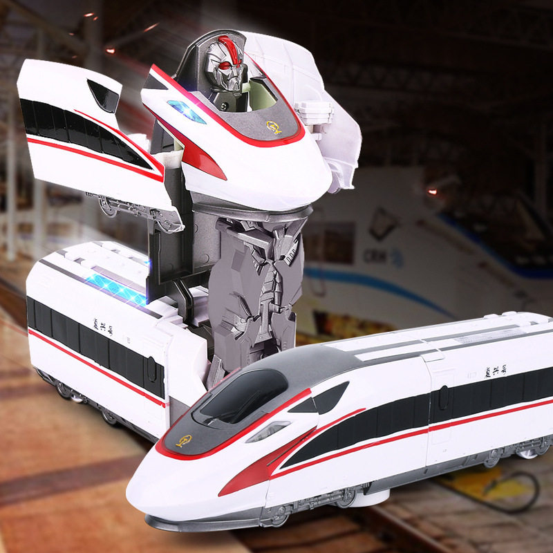 New Electric Universal Deformation Car Renaissance Number Train Children Toys Gift Robots