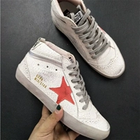 GGDBmidstar crack giày da cao cấp nhỏ bẩn giày nam nữ retro cũ đỏ sao tăng giày thường - Giày cao gót boot cổ ngắn