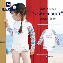 New Children's Swimsuit Girls Fish Scale Long Sleeve One-piece Swimsuit Medium Baby Mermaid Girl Swimsuit