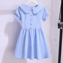 Korean Girls College Dress 2021 Summer New Short Sleeve Yangqi Princess Dress Childrens Cotton Skirt