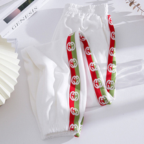 Korean girls sweatpants spring autumn new childrens gray sweatpants casual big boy foreign loose harem pants