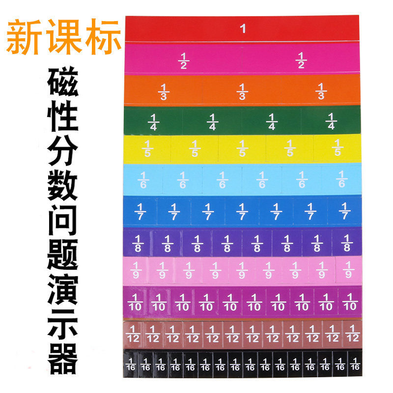 磁性分数问题演示器三年级分数的初步认识教具学习盘等分组合拼图