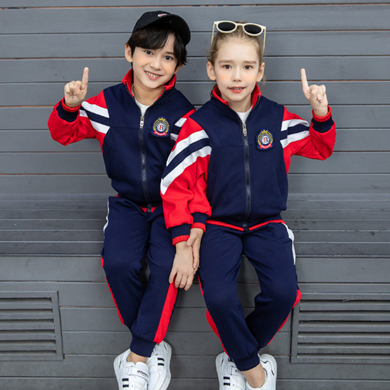 Baseball Uniform Elementary School Students School Uniform Suit Spring Autumn Winter Clothing Children Sports Class Clothes Kindergarten Garden Clothes Two Sets Pure Cotton