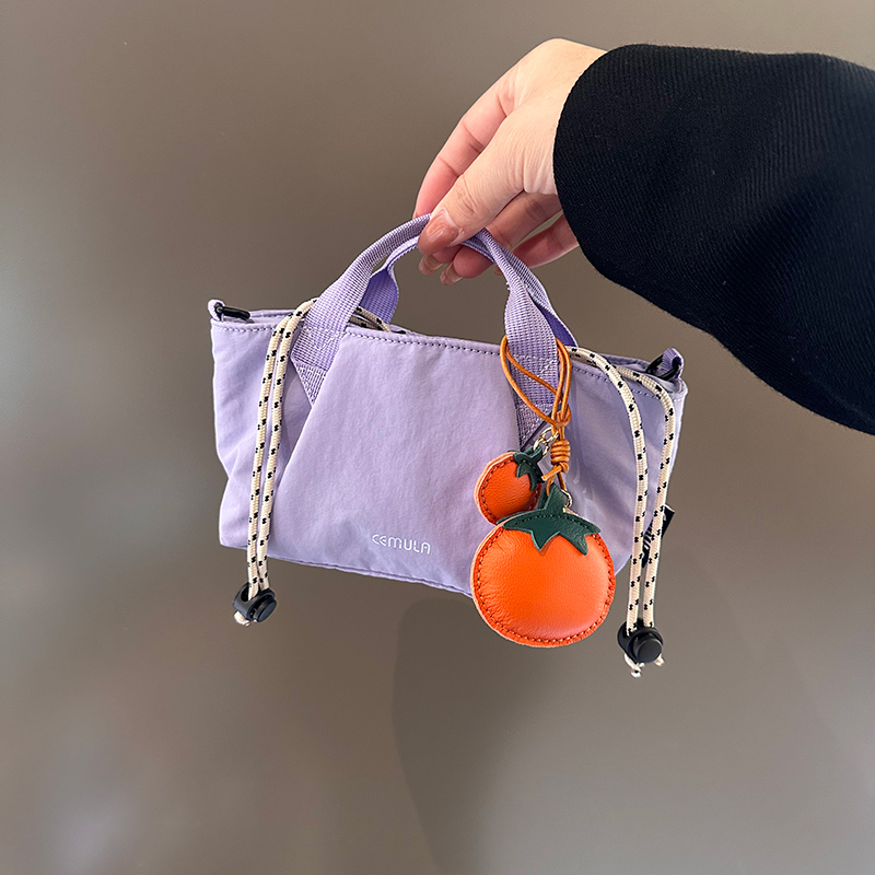 Lightweight Crossbody Bag, Purple Bag with a High-End Feel, Versatile for Outdoor Travel, Waterproof, Exquisite Nylon Fabric Small Tote Bag