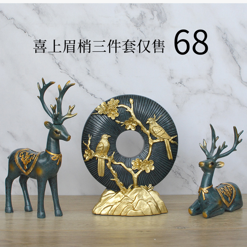 Eurostyle creative deer swing piece vase Process Gift swing decoration living-room Xuanguan TV Cabinet Wine Cabinet Adornment New Wedding Gijo Relocation Gift