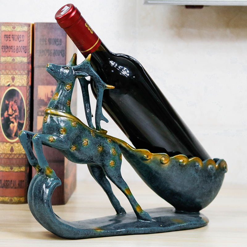 Creative Red Wine Rack Deer Swing Piece Modern Minimalist Living-room Wine Cabinet Small Furnishing Home Decoration Pint Joe Relocation New Residence Gift