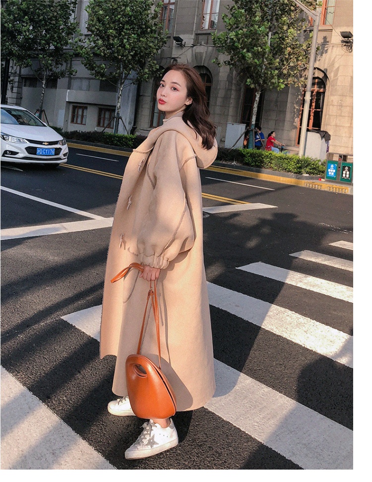 Áo khoác len nữ mùa đông dài, áo khoác lông cừu rộng quá gối trên đầu gối - Bông các mẫu áo phao nữ đẹp