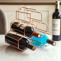 Yajia wine rack ornaments wrought iron home living room European creative wine shelf wine cabinet display stand simple