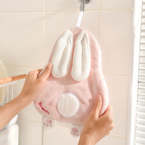 Wellfruit wipe towel hanging towel cute water absorption kitchen toilet thicker handkerchief coral velvet child rag