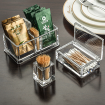 Well Pomelo Toothpick Cylinder Creative Transparent Living Room Hotel Restaurant Plastic Thickened Cotton Sign Case Acrylic Clamshell Tea Case