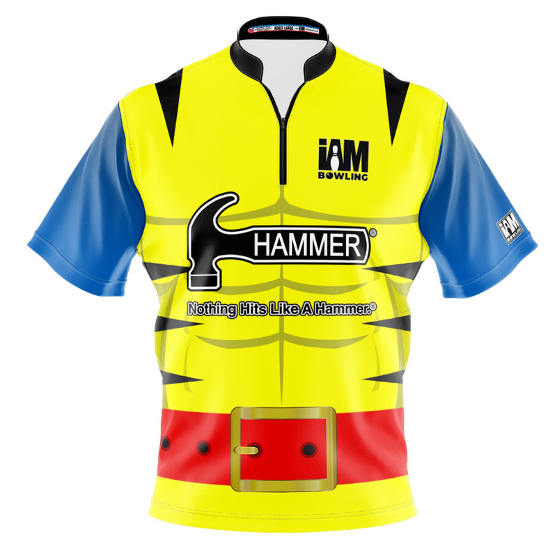 Hammer Ds Bowling Jersey Yellow and Blue Patchwork Bowling Short Sleeve Top 3D Polo 1569-Hm