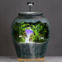 Micro-landscape water tank running water decoration New Chinese living room Villa clubhouse Chinese style retro Zen soft installed running water device
