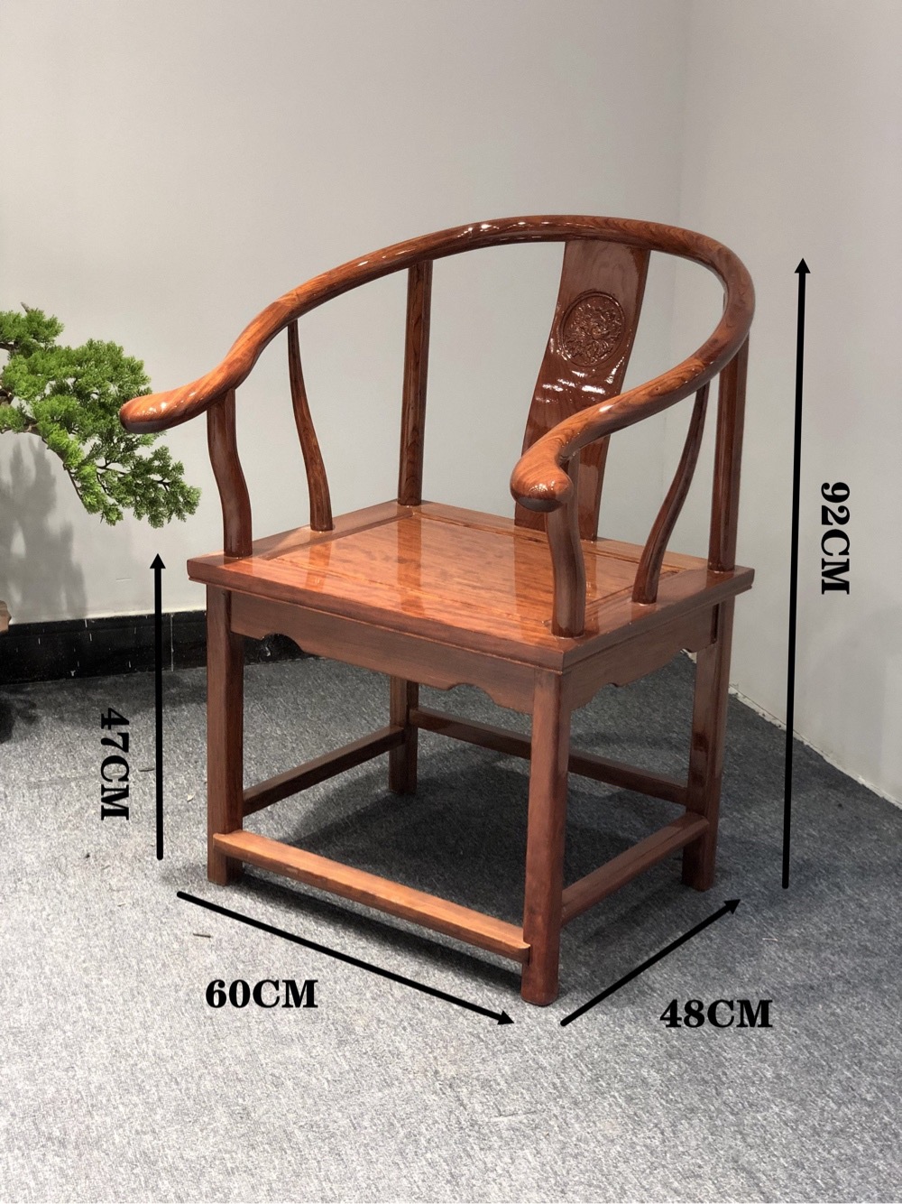 New Chinese style armchair royal chair solid wood armchair Bahua Taishi chair antique surround chair mahogany Zen chair rosewood chair