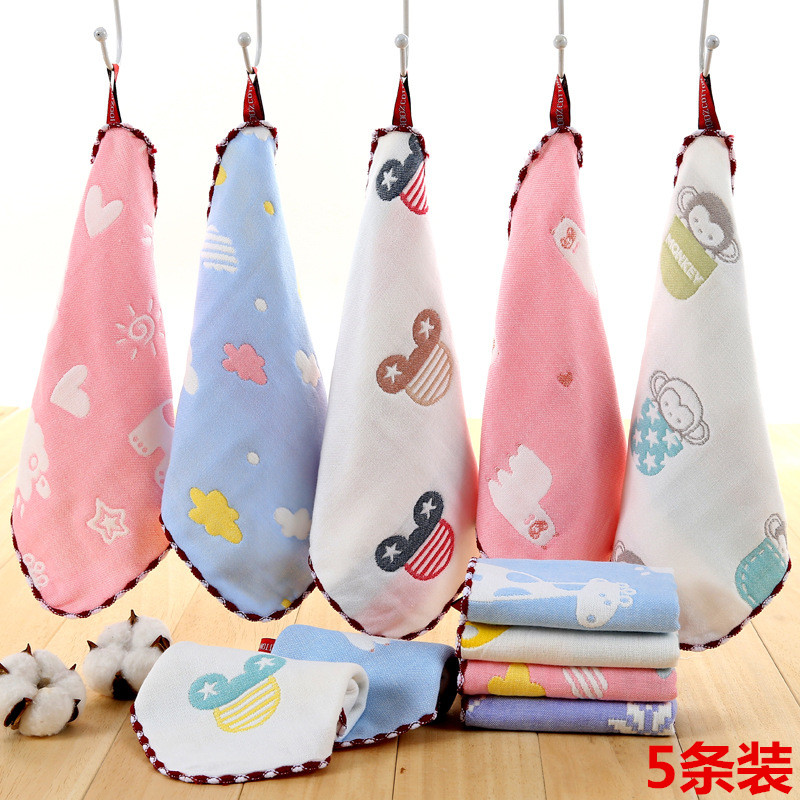 Baby six 6 layers gauze spat towel baby pure cotton small square towels towel newborn bath washed face child handkerchief