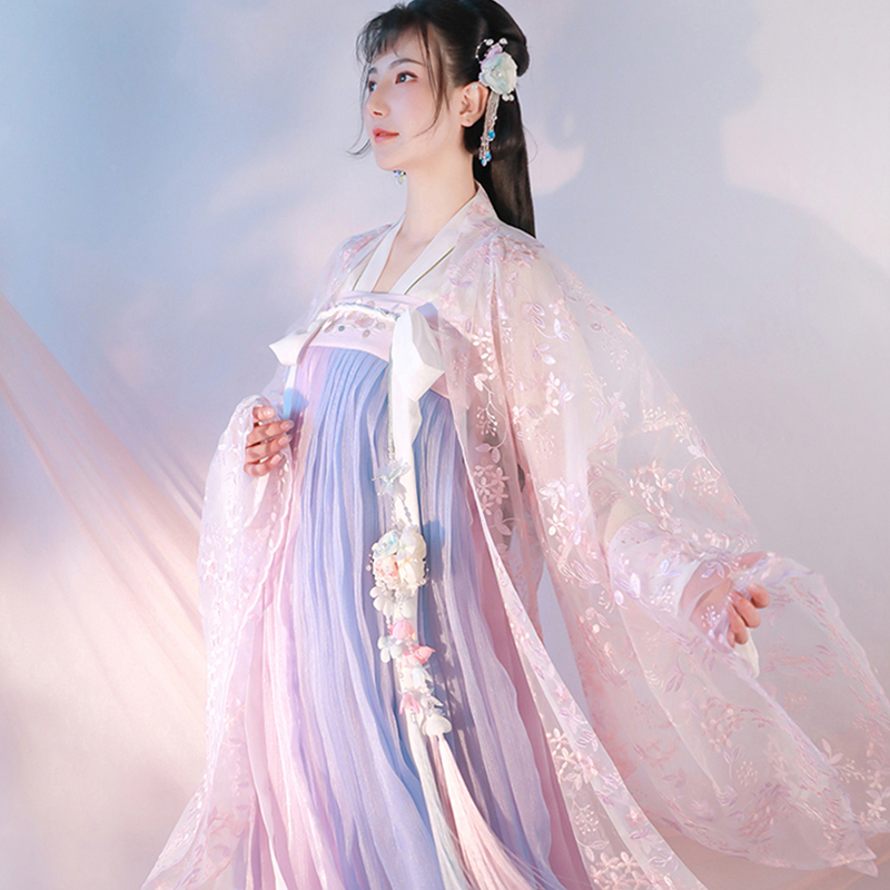 Hanfu Women's Suit, Chinese Style Chest-Length Skirt, Student Cherry Blossom Summer Fairy-Like Ancient Style, Elegant 2020 Spring
