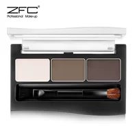 ZFC tri-color bột lông mày không thấm nước và mồ hôi không nở không trang điểm lông mày bút chì kem nhuộm lông mày với bàn chải lông mày tự nhiên lâu dài đích thực chì kẻ mày màu nâu đen