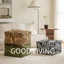 Fa-style retro green sitting pier with ancient wind living room mound cushion square rug cushion Lazy Man Cushion Sofa Pedaling
