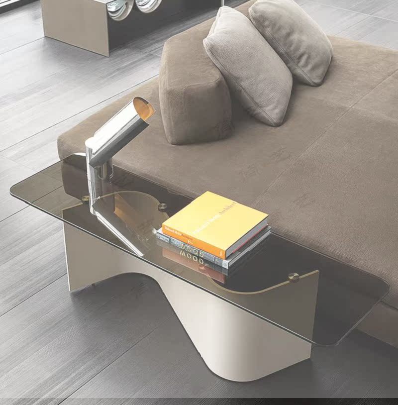 Nghệ thuật đơn giản Milan triển lãm đồ nội thất Bắc Âu phong cách hiện đại bàn cà phê mặt kính bàn thiết kế sáng tạo bàn cà phê mới ghế sofa giường thông minh