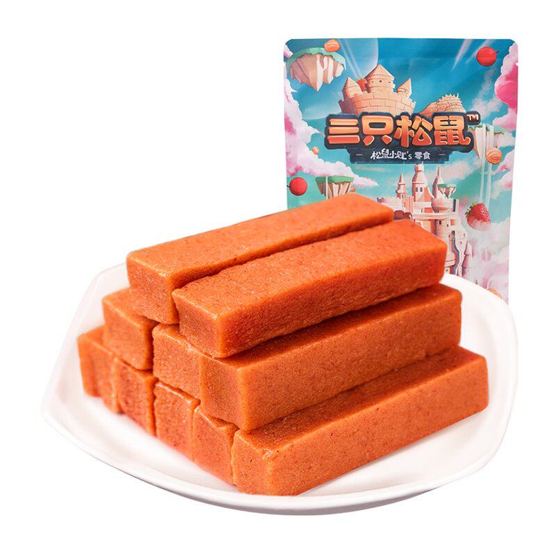 Three squirrels hawthorn strips 208g * 1 2 3 bags casual pregnant woman snacks special fruit candied fruit hawthorn sheet combinations