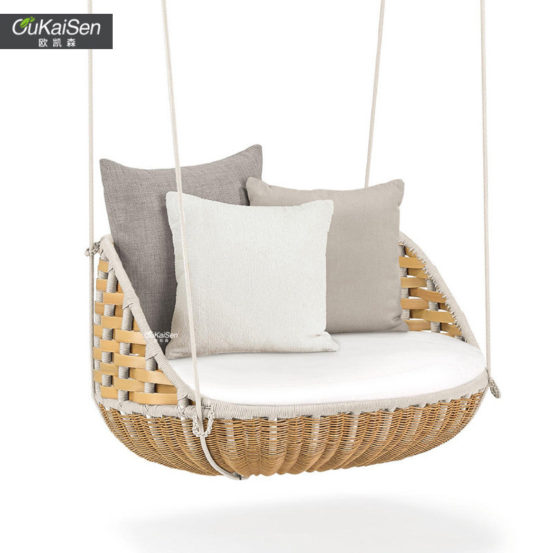 High-end Rattan indoor outdoor autumn Basket Cradle Chair Hammock Rocking Chair Adult Balcony Garden Leisure Double Single-Taobao