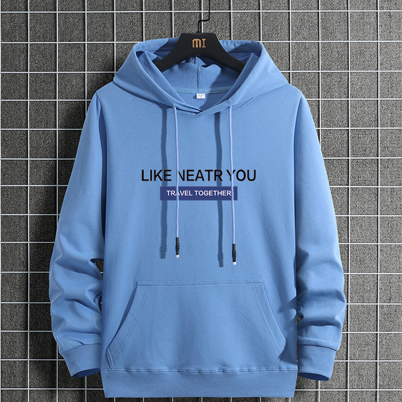 Spring and Autumn Sweatshirt Men's Hoodie Loose Large Size Long-Sleeved Casual Hoodie Youth Simple Sports Pure Cotton Jacket
