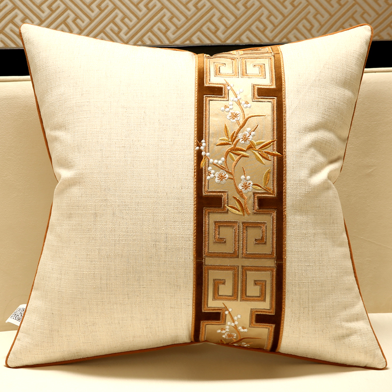 New Chinese red wood minimalist sofa Large leaned with core headboard Living room Home Soft bag Back cover Pillow Custom