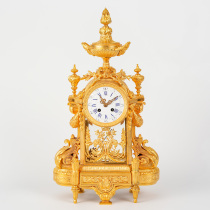 Tim European Antiques Western Antiquities French Home Decoration Ornaments Mechanical Movement Gilt Copper Clock