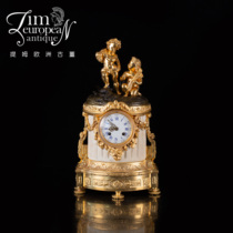 Tim European antiques and Western antiques French Napoleon III marble cherub clock ornaments