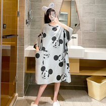 New cotton cartoon nightdress women summer short-sleeved plus size loose pregnant women fat MM200 jin pajamas home clothes