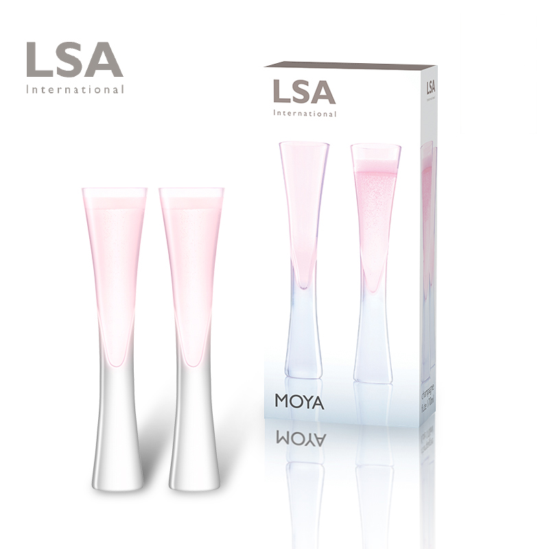 UK imports LSA Artisanal Colored Crystal Glass Champagne Cup Suit Creative Wedding Sparkling Wine Glass Gift Box