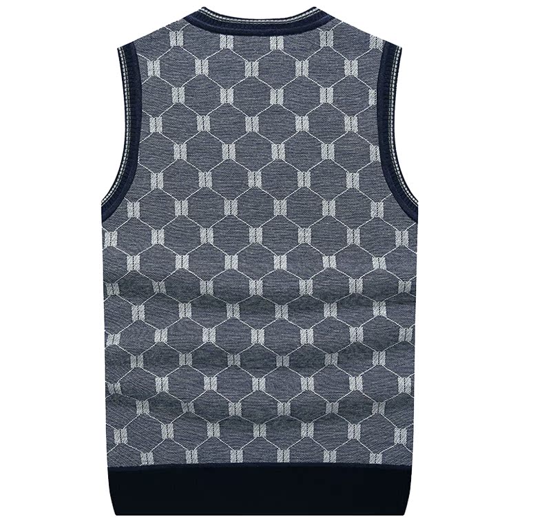 Áo vest nam ấm áp cộng với nhung dày v-cổ không tay đan vest nam mùa đông dày áo len vest vest vest đen nam