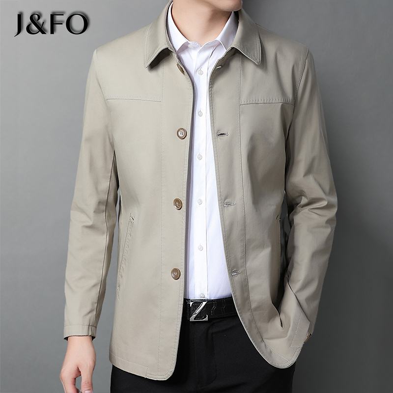 Pure Cotton Men's Trench Coat, Business Casual, Middle-Aged Men's Short Loose Jacket, Spring and Autumn Thin Coat Top Pure Cotton Men's Trench Coat, Business Casual, Middle-Aged Men's Short Loose Jacket, Spring and Autumn Thin Coat Top