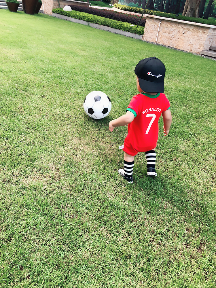 2018 World Cup jersey 7 bé 4 piece quần áo 2 mùa hè 1 nam bé 0 năm 3 tháng 5 thủy triều quần áo 6 quần áo bóng đá