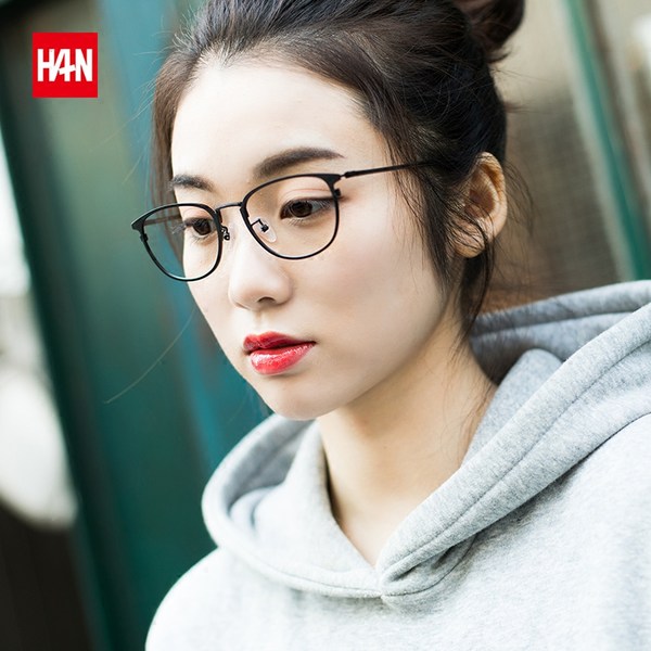 HAN 汉代 HN3312A 复古眼镜架+1.56非球面防蓝光镜片 天猫优惠券折后￥69包邮（￥169-100）2色可选