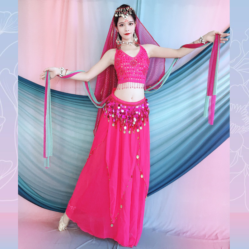 Baiyachi Qihui belly dance dress 2022 new Indian dance dress five flower suspension skirt show suit