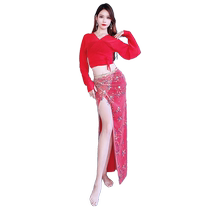 Belly dance clothing practice clothing 2024 summer new practice clothing for beginners performing oriental dance group clothing for women