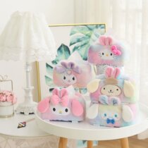 Soft and Cute Pudding Dog Melody Plush Tissue Cover for Home and Car Living Room Tissue Box Cartoon Tissue Box