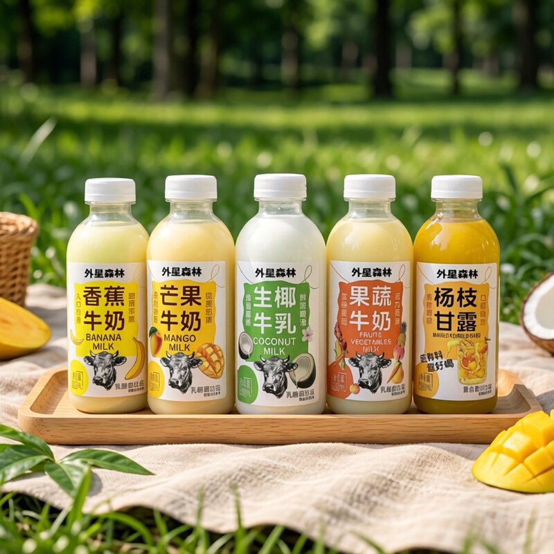 Alien Forest Fruit and Vegetable Banana Milk Poplar Branch Nectar 500ml*15 Bottles Team Building Dinner Afternoon Tea