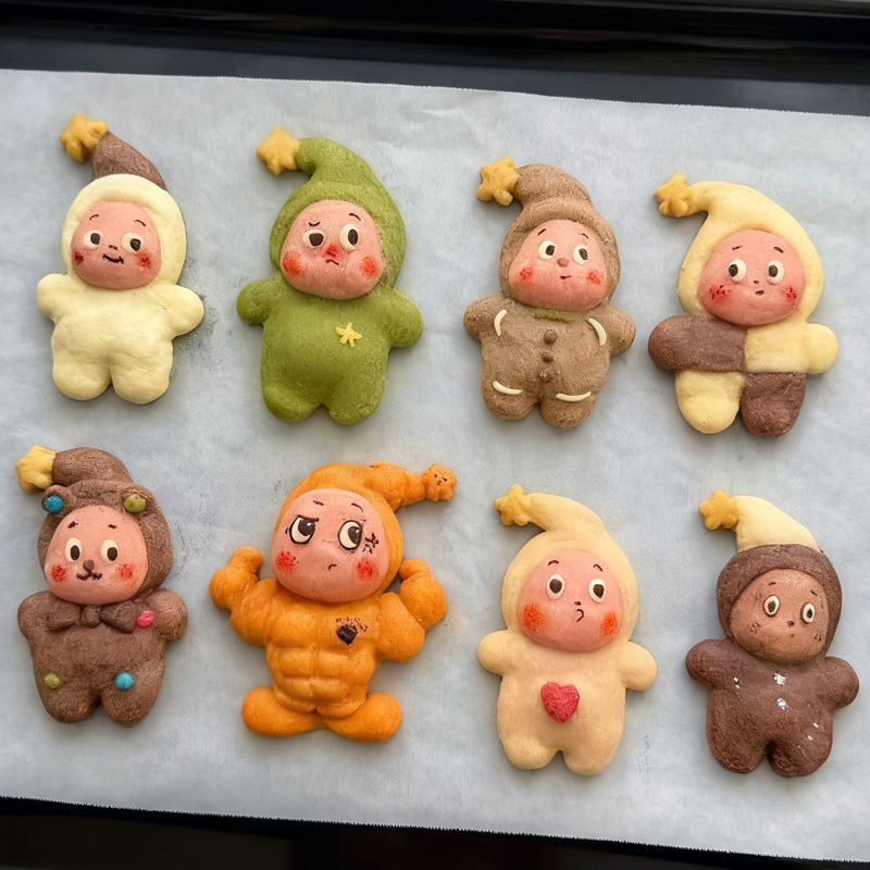 Star Man Butter Cookies Handmade Freshly Baked Cute Cookies Delicious Moment Blind Box Dessert Snacks Gift for Friends