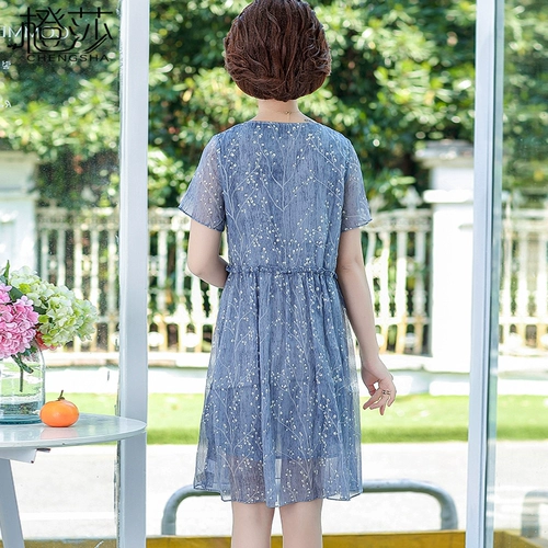 Шифоновая юбка, летняя одежда, платье для матери, для среднего возраста, коллекция 2021, 40 лет, в западном стиле