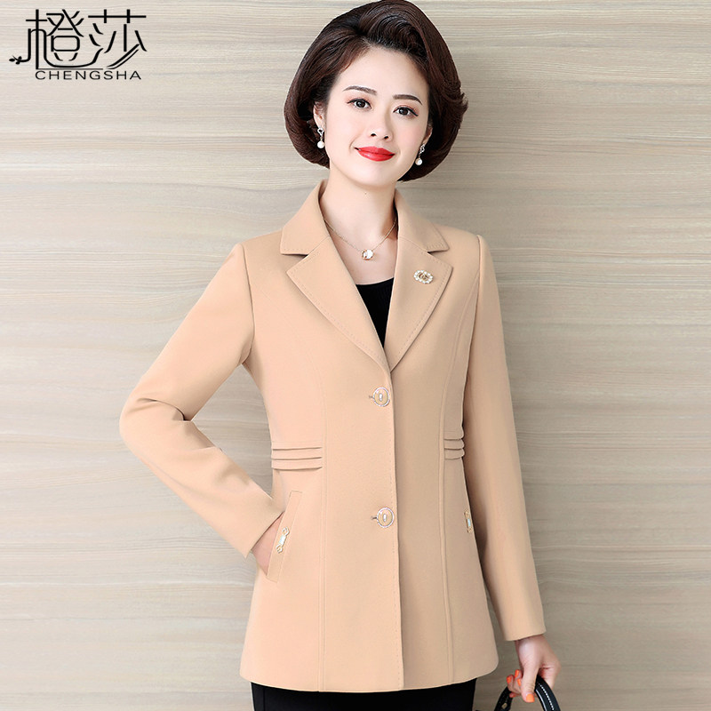 New mom Spring clothing thin jacket 40-year-old 50 middle-aged woman blouses mid-age female spring and autumn foreign pie