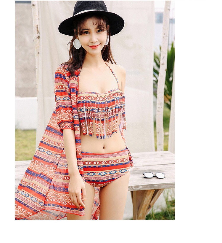 Love Man Yuan Bộ bikini màu mới Ba mảnh Không có thép Hỗ trợ Rìa gợi cảm Thu thập thời trang Nữ thần áo tắm - Bikinis Bikini Quyến Rũ Gợi Cảm 
