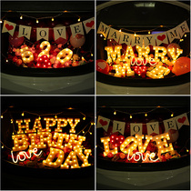 Letter lamp proposal decoration layout confession props car rear trunk surprise creative romantic birthday scene supplies