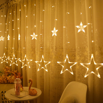 led curtain lights all over the Sky star dormitory bedroom room shop decoration Net red ins girl heart creative night light decoration