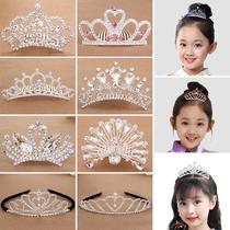 Korean girl hair accessories rhinestone childrens crown headgear Princess Crown cute girl hair hoop non-slip small crown