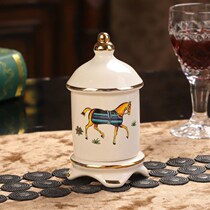 Tooth tooth tooth box Light luxury ceramic household tooth barrel hotel restaurant portable living room