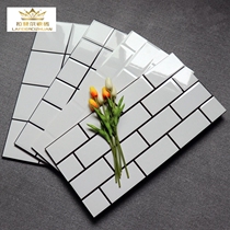 Nordic White Bread Brick 300x600 Toilet Workword Bright Light Wall Brick Kitchen Balcony Black Wire Grid Tile