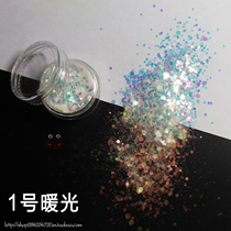 Glue drop glue glitter mobile phone case diy enclosure hexagonal size mixed UV glue heat shrink filling illusion flash color