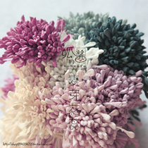 Matte flat head Stamen double head malt flower core heat shrink sheet decorative accessories plaster flower heart diy handmade material