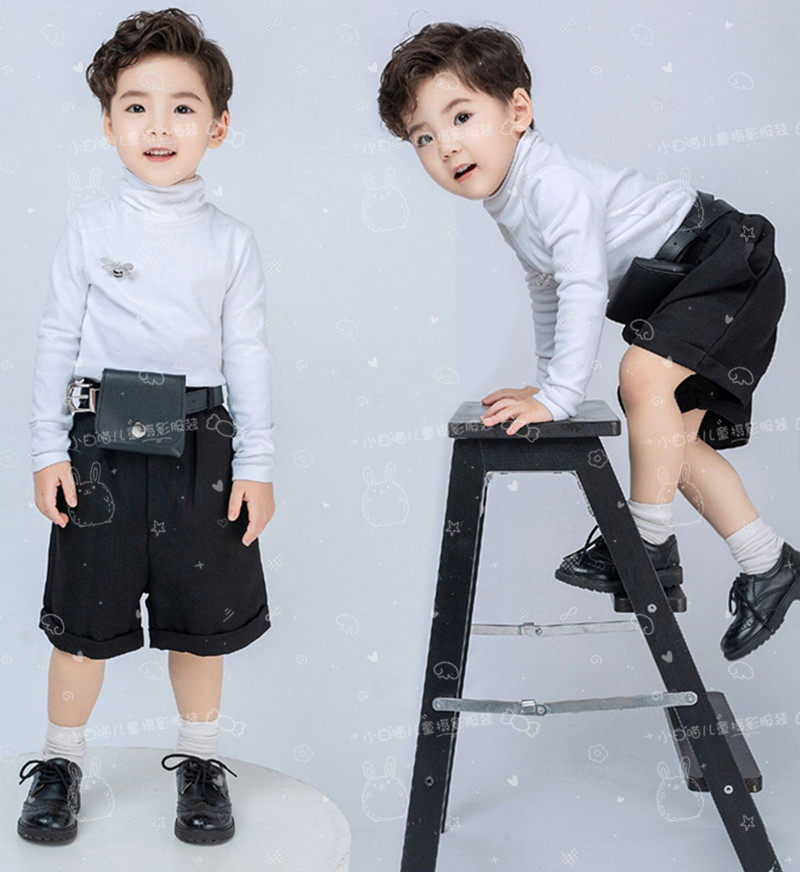 Children's Photography Exhibition Boys' Fashion Elements Personality Art Photo Model Card Magazine Fashion Cover Catwalk Fashion